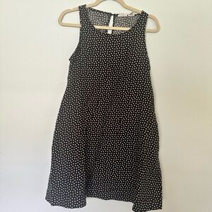 Polka Dot Sleeveless Black Dress